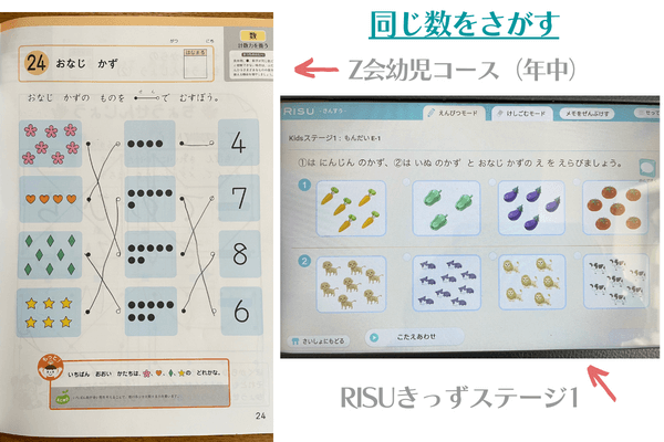 RISUきっずとZ会幼児コースの比較